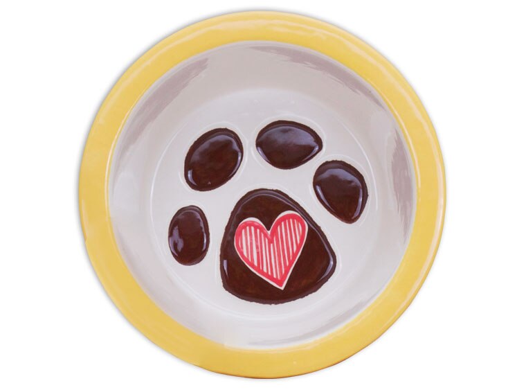 Bisque Paw Print Pet Bowl (Case of 4)
