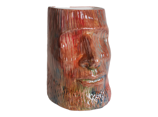 Bisque Woodgrain Moai Vase (Case of 2)