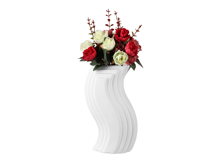 Bisque Art Deco Wavy Vase (Case of 4)