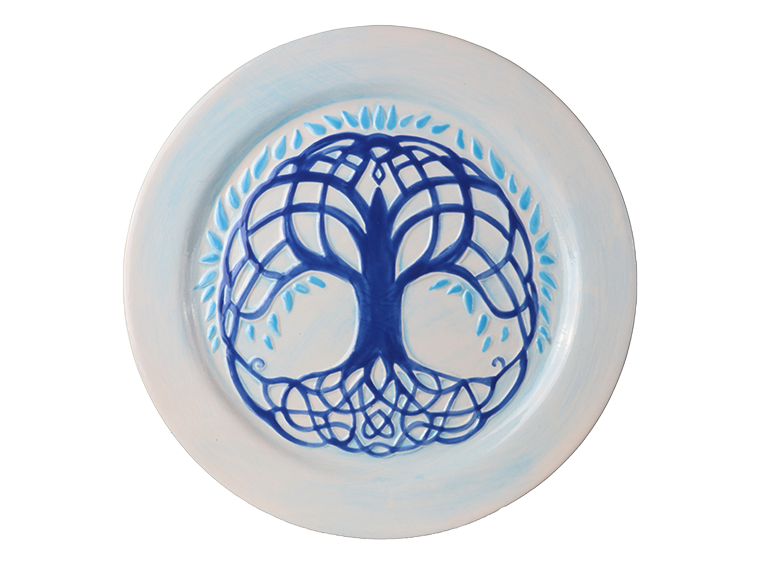 Bisque Celtic Tree Of Life Plate (Case of 4)