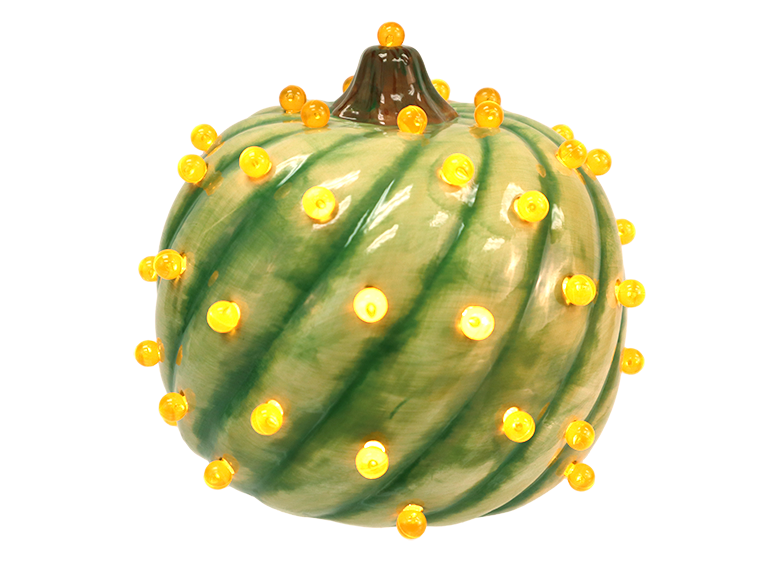 Bisque Lighted Spiraled Pumpkin (Case of 1)