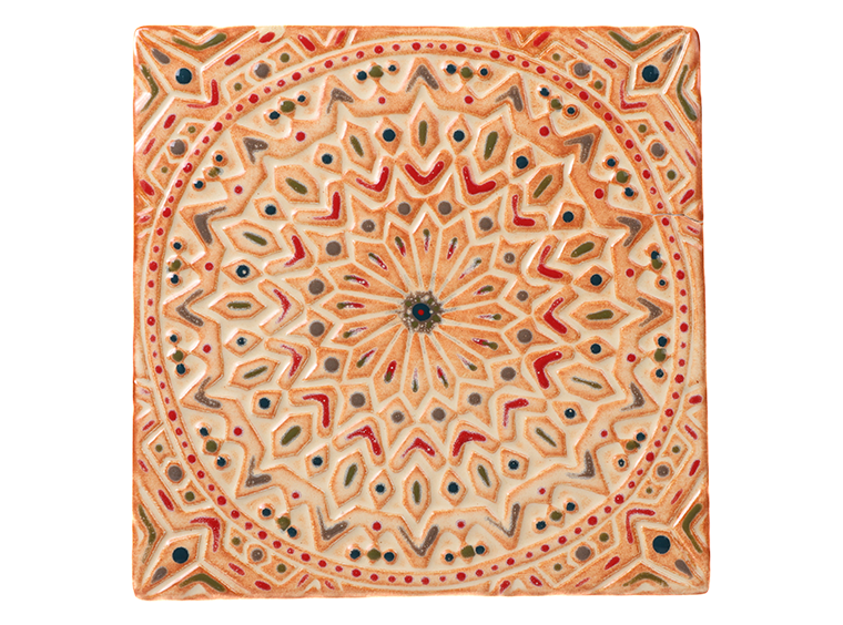 Bisque Star Mandala Plaque (Case of 12)