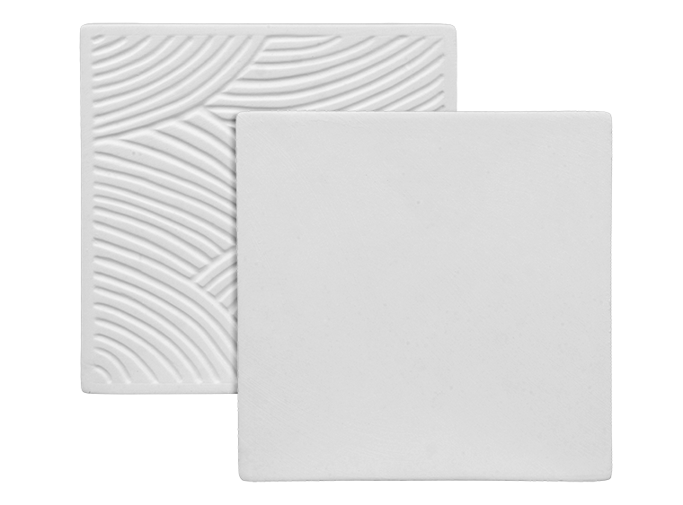 Bisque 6" Grooved Back Tile (Case of 24)