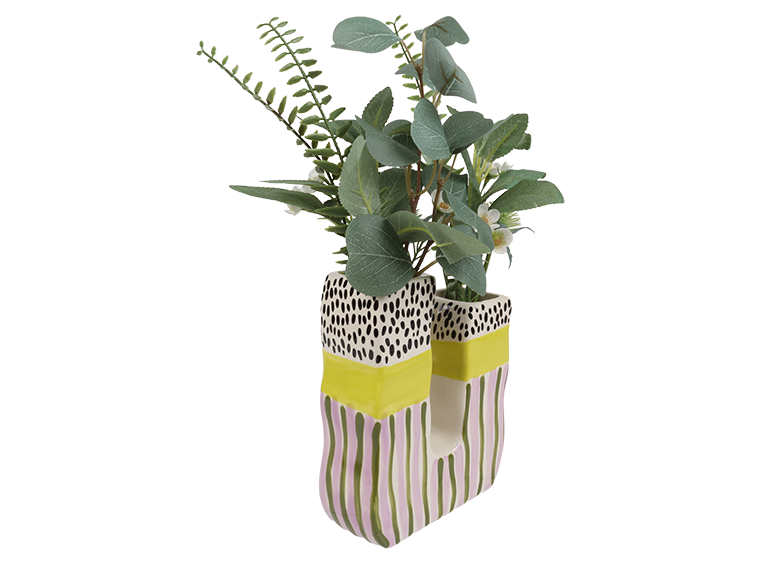 Bisque Double Squiggle Vase (Case of 4)