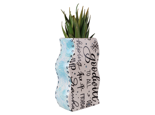 Bisque Squiggle Vase (Case of 4)