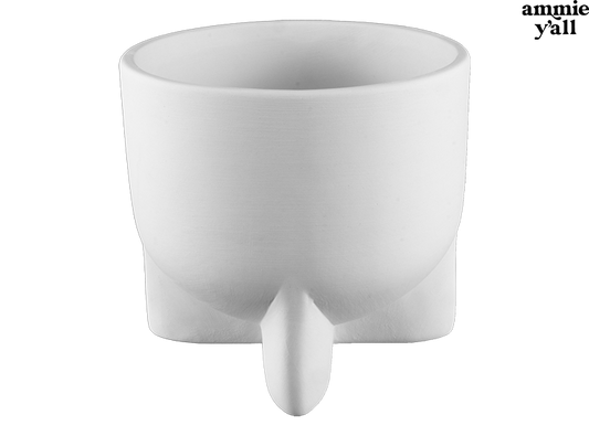 Bisque Modern Footed Container (Case of 4)