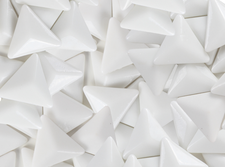 Snow White Glossy Triangle Mosaic Tile 28mm (Case of 1)