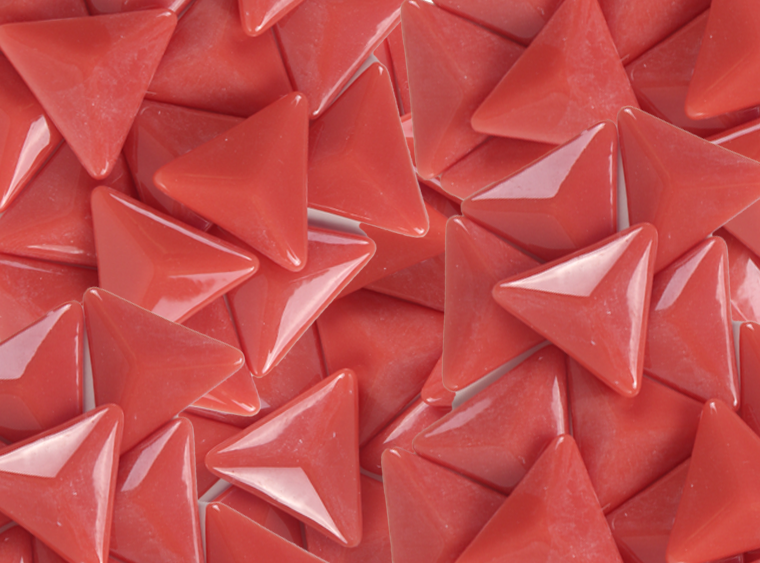 Vermilion Glossy Triangle Mosaic Tile 28mm (Case of 1)