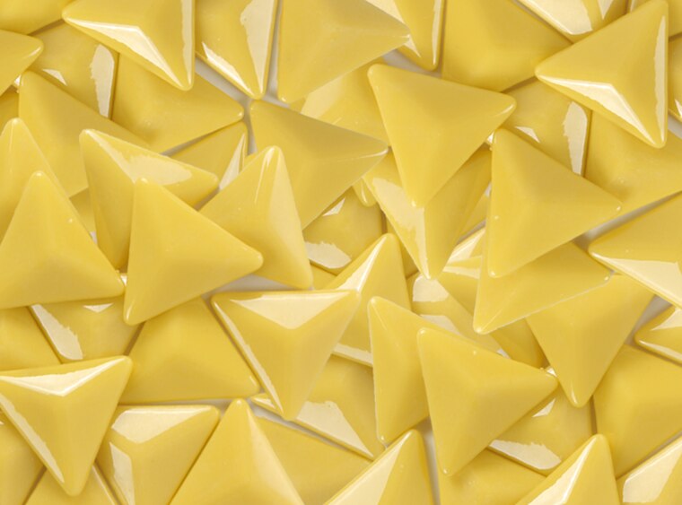 Mellow Yellow Glossy Triangle Mosaic Tile 28mm (Case of 1)