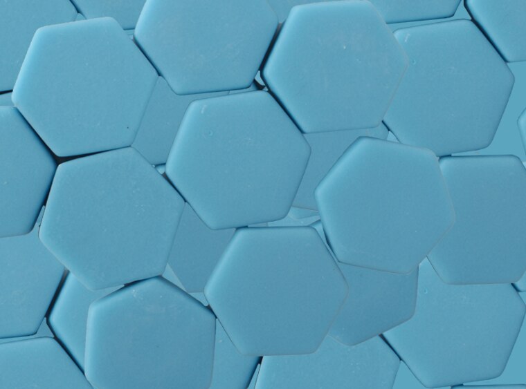 Hawaiian Blue Matte Hexagon Mosaic Tile 23mm (Case of 1)