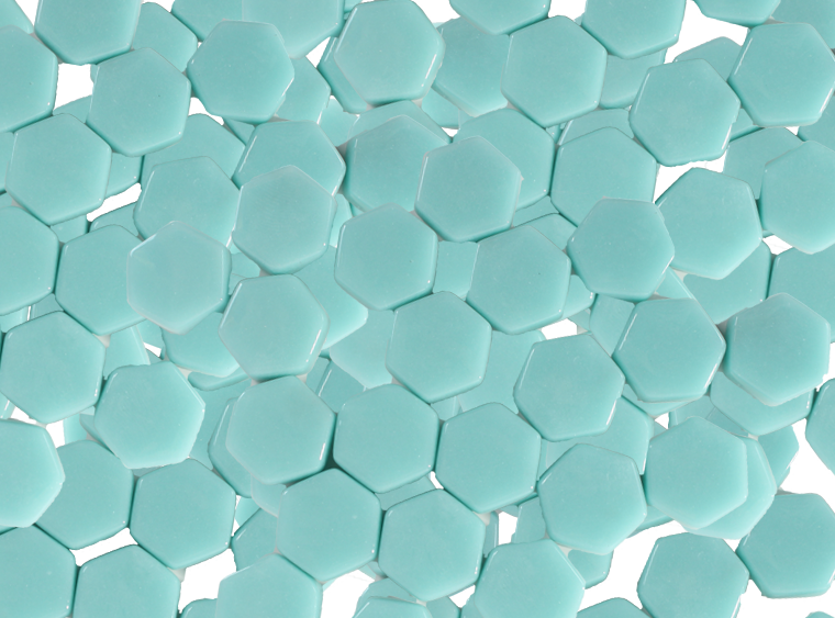 Mountain Mist Glossy Hexagon Mosaic Tile 15mm (Case of 1)