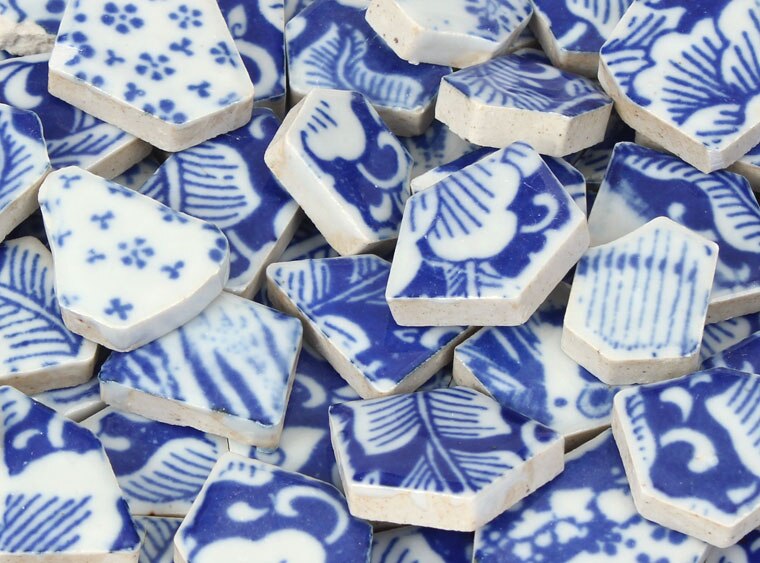 Blue And White Porcelain Mosaic Tile Mix 2 (Case of 1)