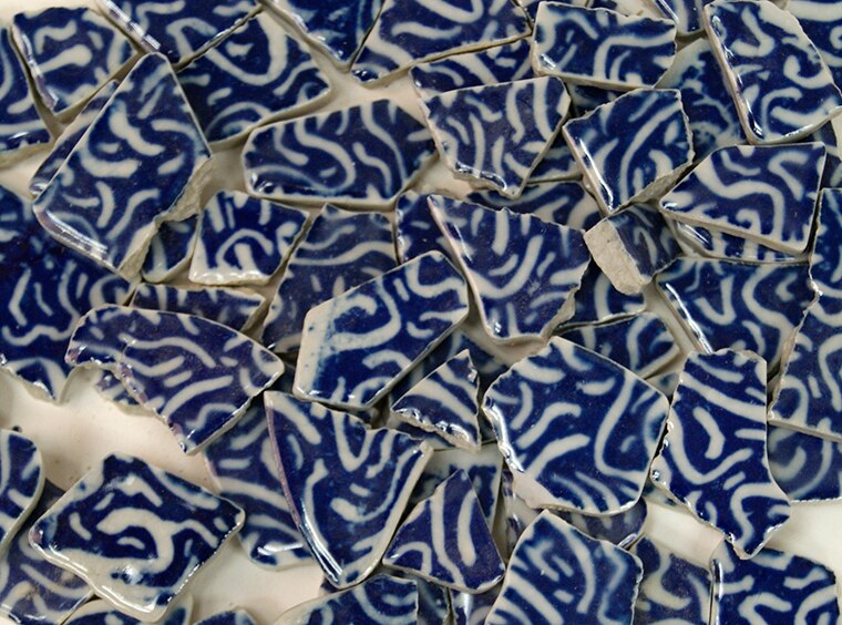 Blue And White Porcelain Mosaic Tile Mix 9 (Case of 1)