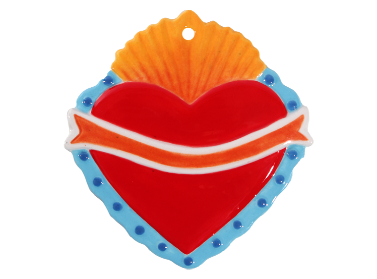 Bisque Crest Heart Ornament (Case of 12)