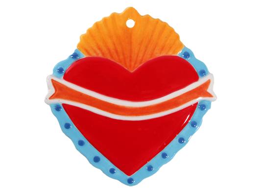 Bisque Crest Heart Ornament (Case of 12)