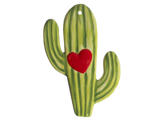 Bisque Heart Cactus Ornament (Case of 12)