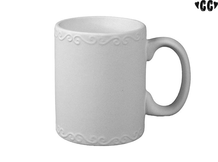 Bisque Swirly-Trimmed Mug (Case of 6)