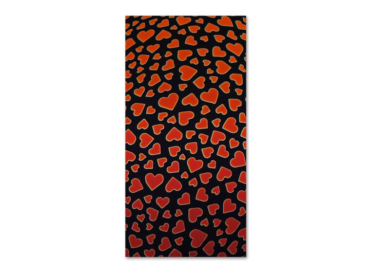 Hearts Cyan Dark Red On Black (Case of 1)