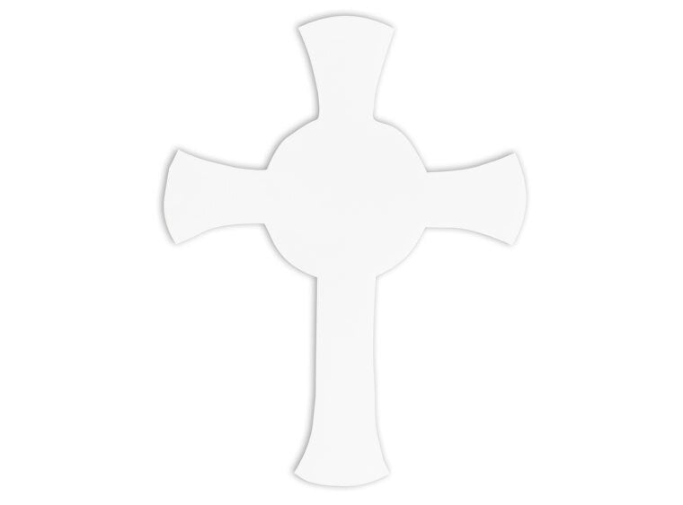White Celtic Cross Glass Design Medium (Case of 1)