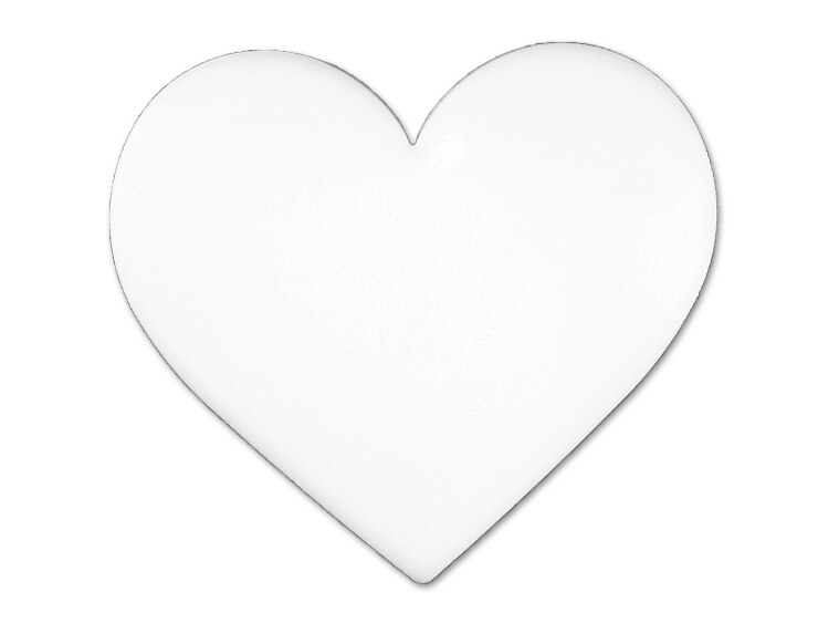 Opaque White Heart Glass Design Large (Case of 1)