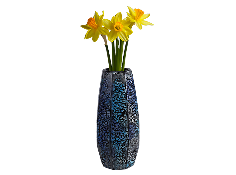 Bisque Faceted Vase (Case of 3)