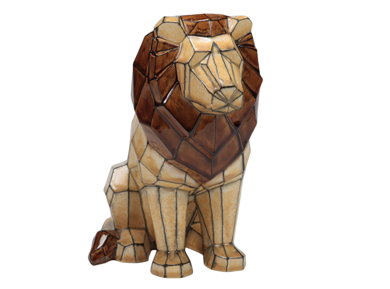 Bisque Faceted Lion (Case of 2)