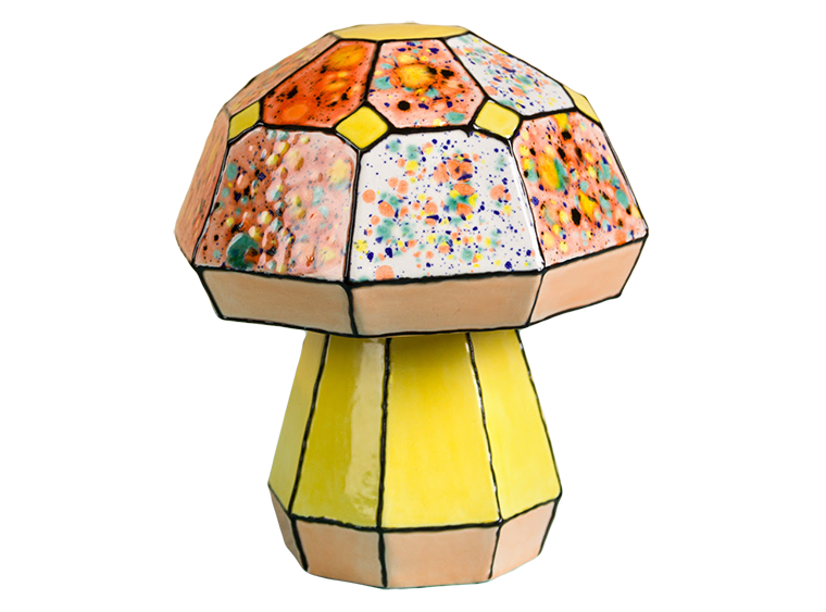 Bisque Large Faceted Mushroom (Case of 6)