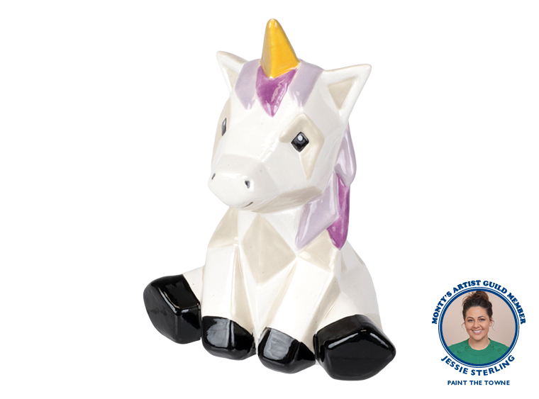 Bisque Unicorn Facet-Ini (Case of 6)