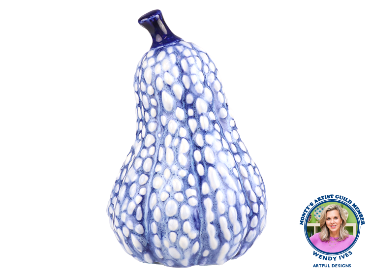 Bisque Stoneware Bumpy Gourd (Case of 2)