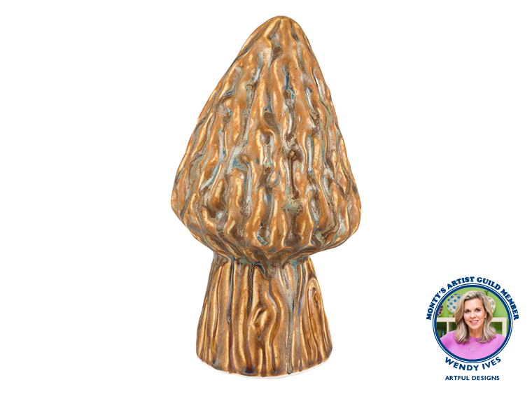 Bisque Stoneware Morel Mushroom Figurine (Case of 2)