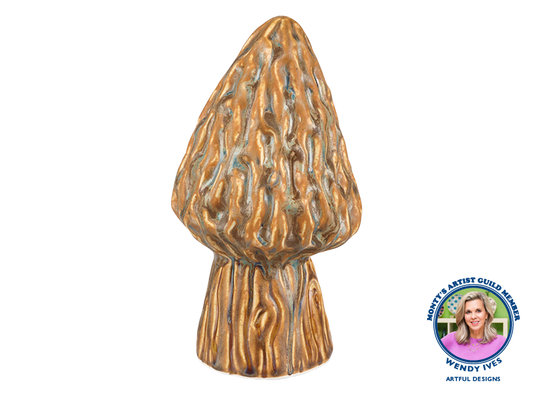Bisque Stoneware Morel Mushroom Figurine (Case of 2)