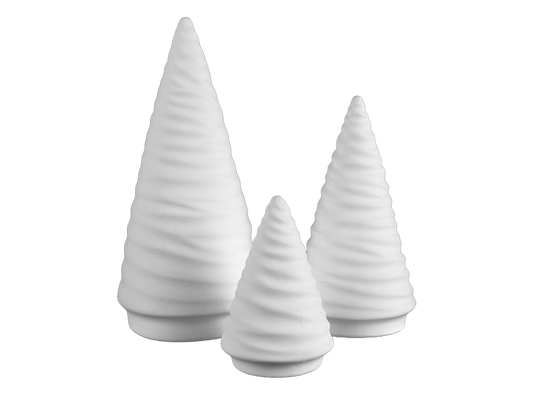 Bisque Stoneware Small Spiraled Tree (Case of 12)