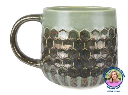 Bisque Stoneware Honeycomb Mug (Case of 4)