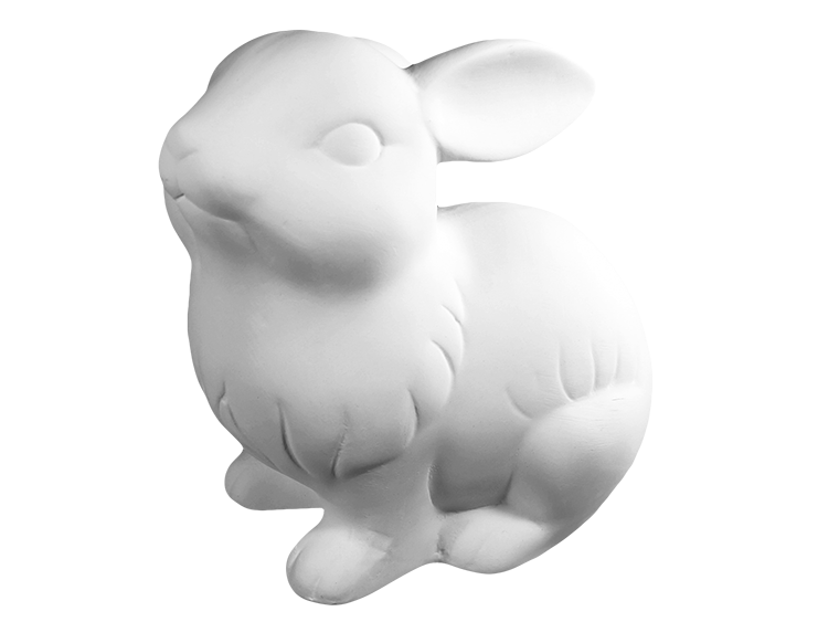 Unpainted ceramic bisqueware bunny figurine ready to paint