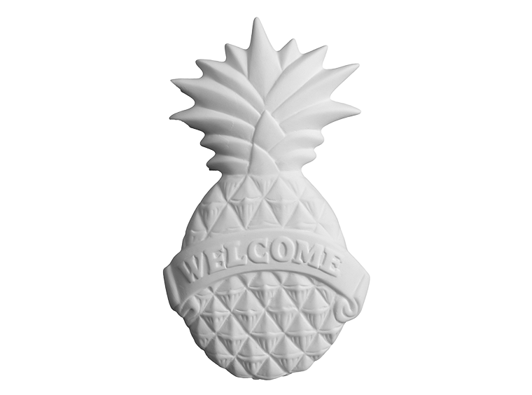 Bisque Pineapple Welcome Plaque (Case of 6)