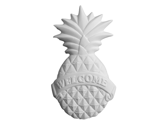 Bisque Pineapple Welcome Plaque (Case of 6)