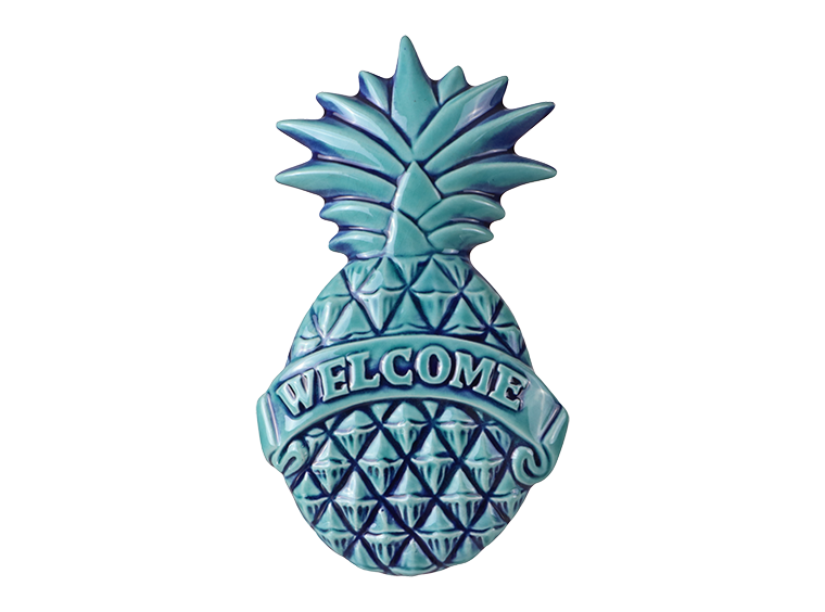 Bisque Pineapple Welcome Plaque (Case of 6)