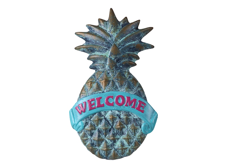 Bisque Pineapple Welcome Plaque (Case of 6)