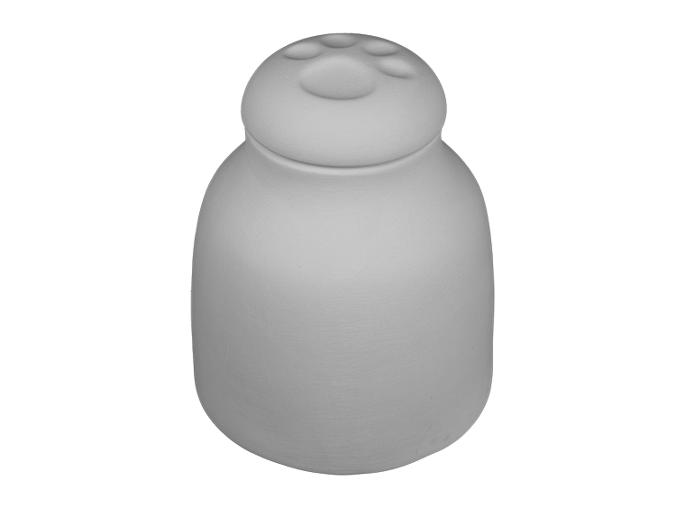 Bisque Small Paw Print Jar (Case of 4)