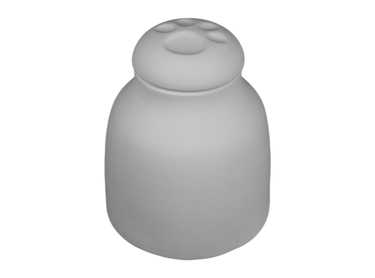 Bisque Small Paw Print Jar (Case of 4)