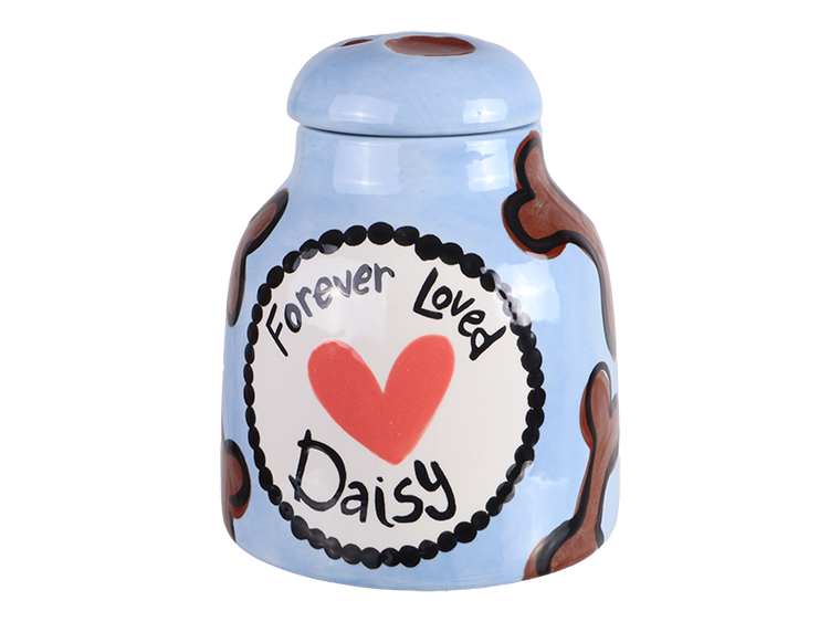 Bisque Small Paw Print Jar (Case of 4)
