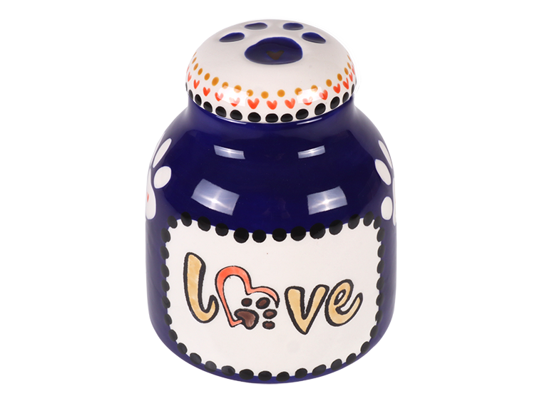 Bisque Small Paw Print Jar (Case of 4)