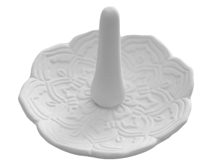 Bisque Flower Ring Holder (Case of 6)