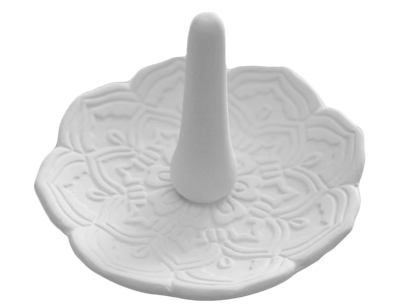 Bisque Flower Ring Holder (Case of 6)