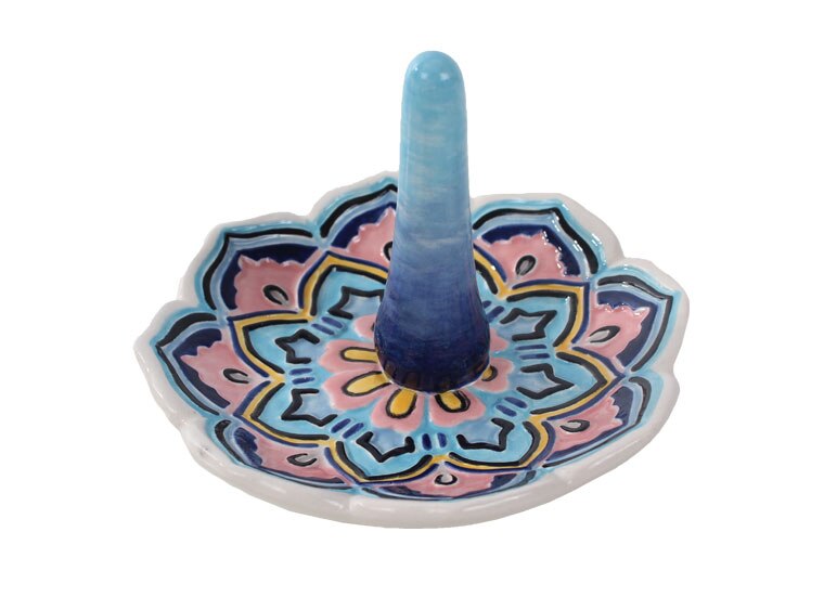 Bisque Flower Ring Holder (Case of 6)