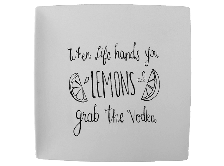 Bisque Grab The Vodka Plate (Case of 6)