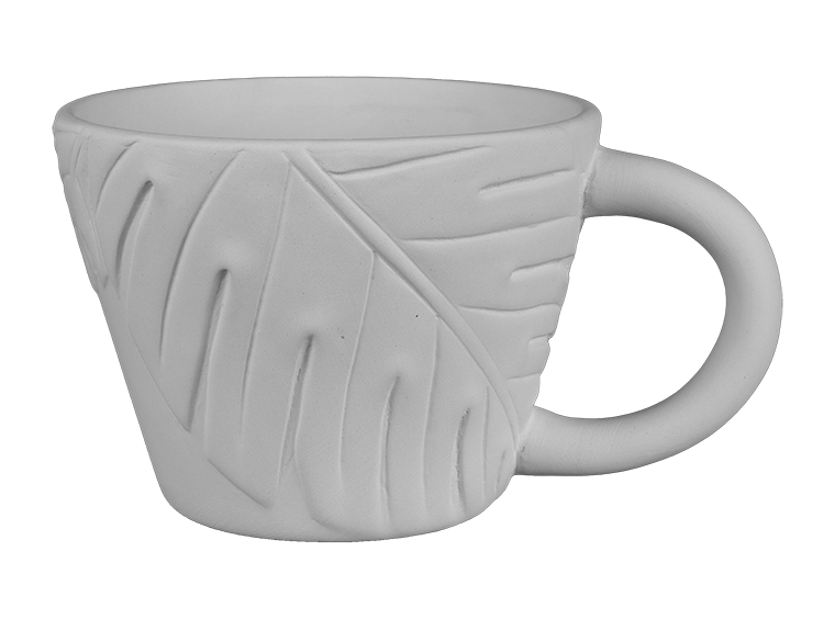 Bisque Monstera Leaf Latte Mug (Case of 6)