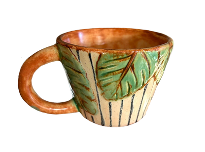 Bisque Monstera Leaf Latte Mug (Case of 6)