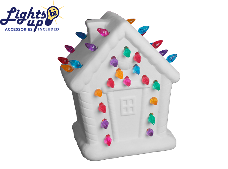 Bisque Lighted Gingerbread House (Case of 1)