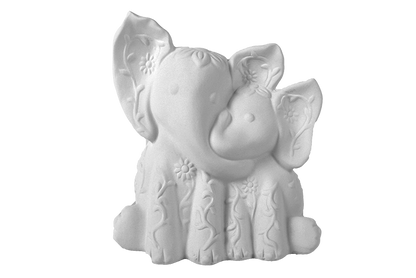 Bisque Mama And Baby Elephant (Case of 4)